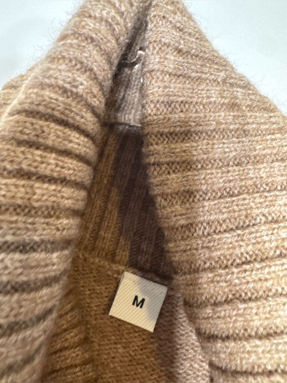 Women’s Cold-Shoulder Turtleneck knit Sweater in Taupe size Md stretch - Picture 2 of 2